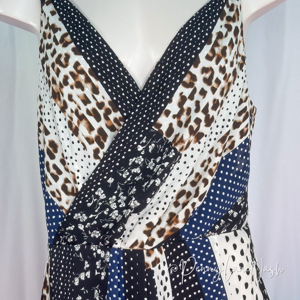 Cabi 3787 Mixed Print Crossover Peplum Camisole Tank - Picture 8 of 8